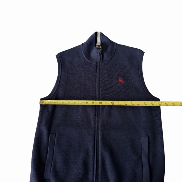 Ralph Lauren RLX Golf Vest Blue Navy Blue Striped Mens Size Medium M - Picture 5 of 9